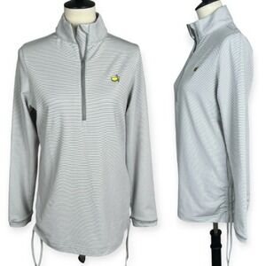 Magnolia Lane Tech Augusta Masters 1/2 Zip Pullover Gray Striped Super Soft Sz M